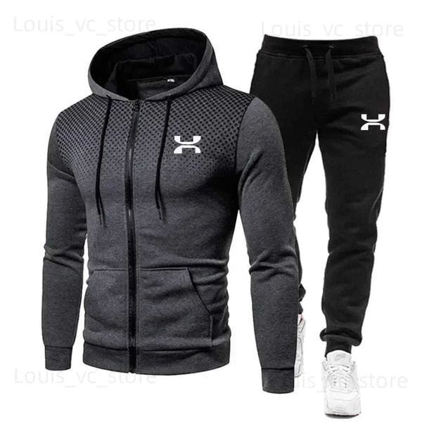 Color: A469 - Size: S - 2025 Fashion Tracksuit For Men Hoodie Gym Clothing Men Running Set Sportswear Jogger MenS Tracksuit Winter Suit Sports T251124