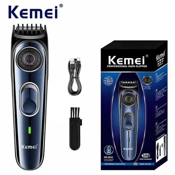 Kemei KM-1256 Electric Cordless Professional 1-10mm Hair Clipper Universal Serial Bus Rechargeable Haircut Waterproof Mens Barb X251128
