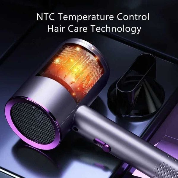 Color: Gray - Professional Hair Dryer Negative Ion 2000W Fast Drying Low Noise Constant Temperature High Speed Blower Y251202