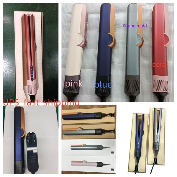 Color: Coral Copper-gift box - High quality HS01 HS05 high-speed high-power negative ion hollow motor salon specific constant temperature portable straightener