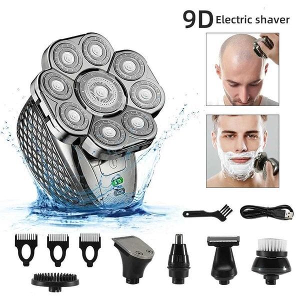 6 in 1 Professional men Waterproof electric shaver with 9 Cutter Floating USB Rechargeable Mtifunction Groing Kit Y251203