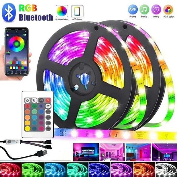 LED Bluetooth Strip Lights SMD 5050 APP Smart Remote Control Flexible Ribbon Diode Lamp Tape TV Backlights Game Room Home Decor Z251205