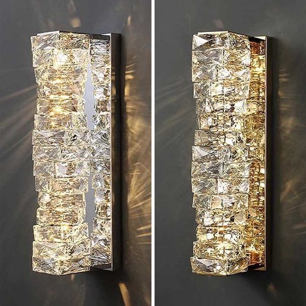 Luxury LED Crystal Wall Lamp Stainless Steel Irregular Modern Art Deco Lighting for Living Room TV Background Creative Home Deco M251209