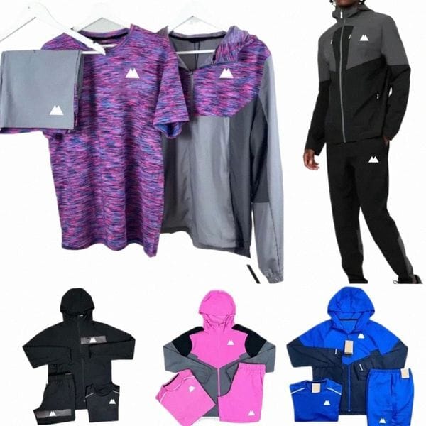 Color: Orange - Size: 2XL - buyers' Picksmonterexs tracksuit tech 3-piece set Mens tracksuit sports fiess suits running shirts shorts quick dry sportswear gym t-shirt sweatpants y1cK#