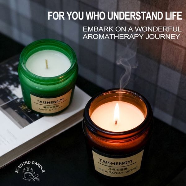 Incense Retro Glass Jar Scented Candles (90g Each): Aromatherapy Candles for Home Relaxation