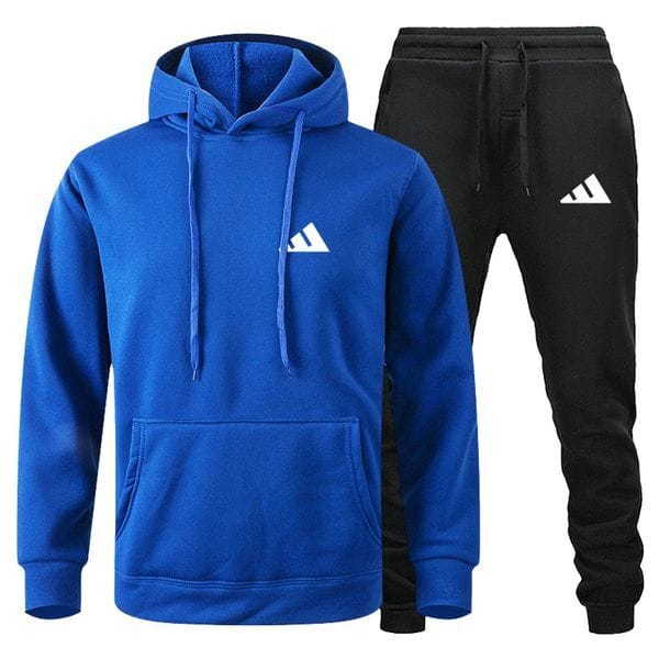 Color: Blue - Size: L - Adult: yes - Men's Designer Hooded Tracksuits with Streetwear Style