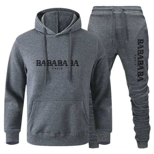 Color: Khaki - Size: L - Adult: yes - Urban Designer Men's Sweatshirt & Jogger Set Fashionable Tracksuit for Everyday Use