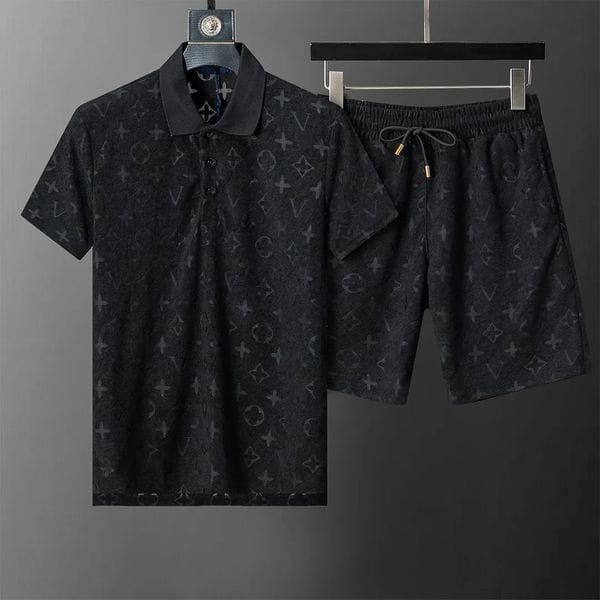 Color: Silver - Size: 2XL - 2026 Summer Mens Fashion Tracksuits Sets Jogger Sweatshirts Sports Jogging Suits Man Tracksuits Two Piece Set T Shirt Summer Printed Short Sleeve