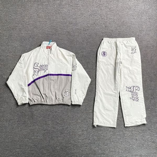 Color: S2 - Size: M - Men's Tracksuits Designer Zipper stand up collar jacket pants with American embroidery