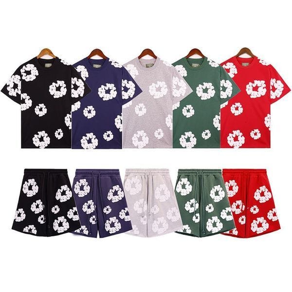 Color: #46 - Size: L - 5A hoodie Mens Hoodie for men flower printed tracksuit short sleeves t shirts short pants shorts Women Hip Hop Tracksuit Print Pullover Set 01