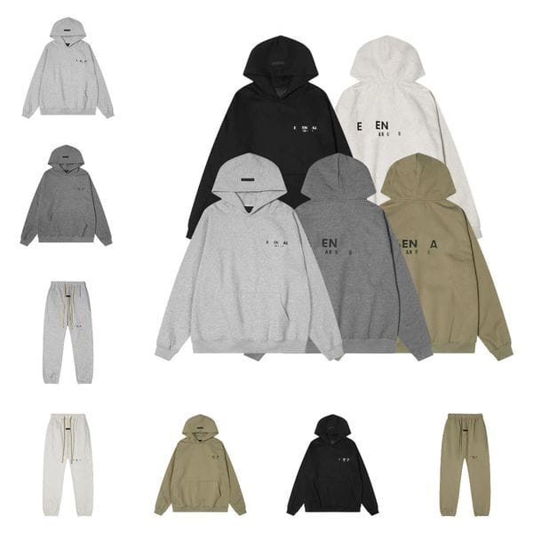 Color: Black hoodie - Size: M - Men's Hoodies Tracksuit Silicone Letters Casual Hooded Sweatshirts Autumn Winter Fleece Pants Set Man 2 Pieces Pullovers Jackets Unisex Couple Suits