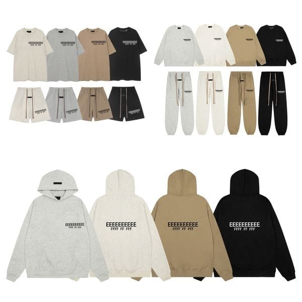 Color: A3 - Size: S - Men's Tracksuit Double Line Luxury Brand Men's Sets Rubber Letter Logo T-shirt Shorts Sets High Street Designer Couple Cotton Hoodie Sweaterpants Sets