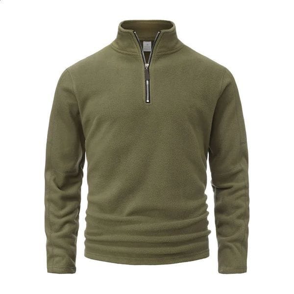 Color: Light Brown - Size: S - Mens autumn and winter standup collar halfzipper longsleeved crossborder trend versatile hoodie mens f 251223