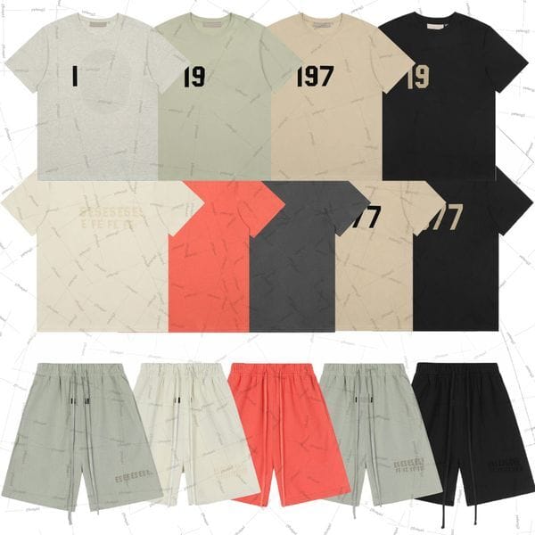 Color: Brown-2310 - Size: M - Tracksuit men designer tracksuit 8 season classic round neck pullover letter print short sleeved shorts set