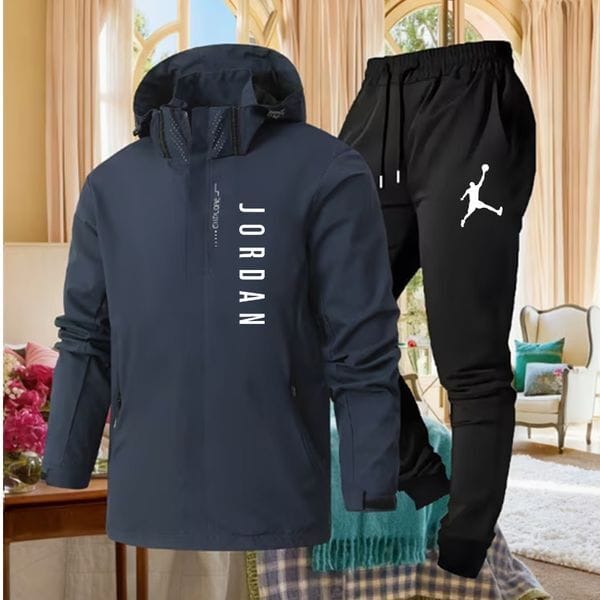 Color: Dark Grey - Size: 2XL - Adult: yes - 2025 hot sale mens tracksuits zipper jackets hoodie with Matching sport pants two piece set designer tracksuit sets running leisure sports suit