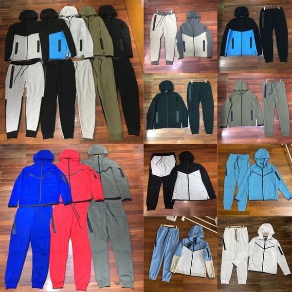 Color: Blue+White 02 - Size: M - Niki Tech Mens Tracksuit Tech Fleece Hoodie Cotton Mens Sportswear Designer Jogging Robe Zipper Thick Sportswear Womens Mens Windbreaker Jacket