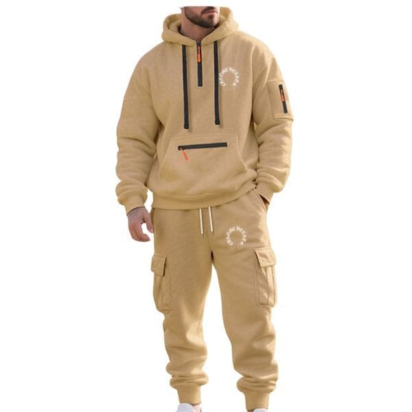 Color: Black - Size: 2XL - Adult: yes - Mens Tracksuit Designer Sports Hoodie Pants Set Two Piece Suit Men Woman Half Zipper hooded sweater Techfleece Trousers Track suits Bottoms Running Jogger