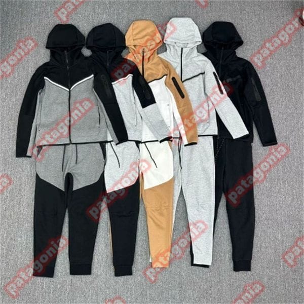 Color: Gray Pants - Size: Asian Size M - Mens Tech Fleece tracksuit Womens Thick Tech Fleece Pants Sportswear Hoodies Space Cotton Trousers Womens Bottoms Joggers Man Running Jacket