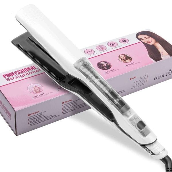 Steam Straightener Professional Electric Ceramic Wide Curling Flat Iron Hair Plates Lcd Display Hot Comb Straightening 26L0106