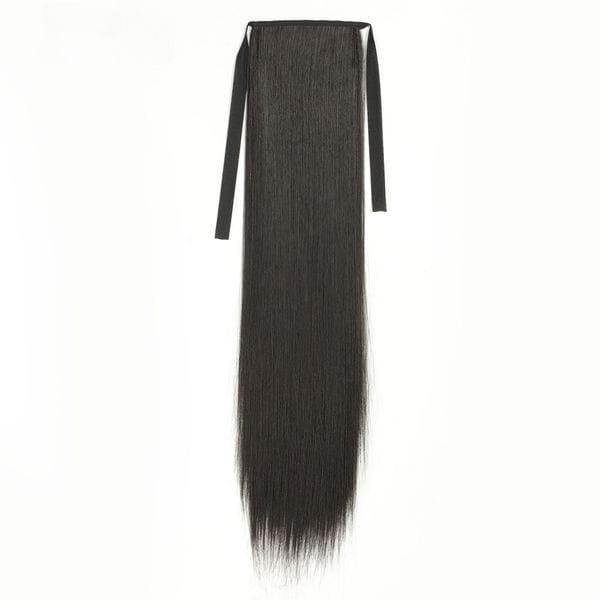 Natural Black Straight Ponytail Extension Long Straight Wrap Around Ponytail for Black Women,Clip in Pony Tail Hair Synthetic Pony Tails Hairpieces Daily