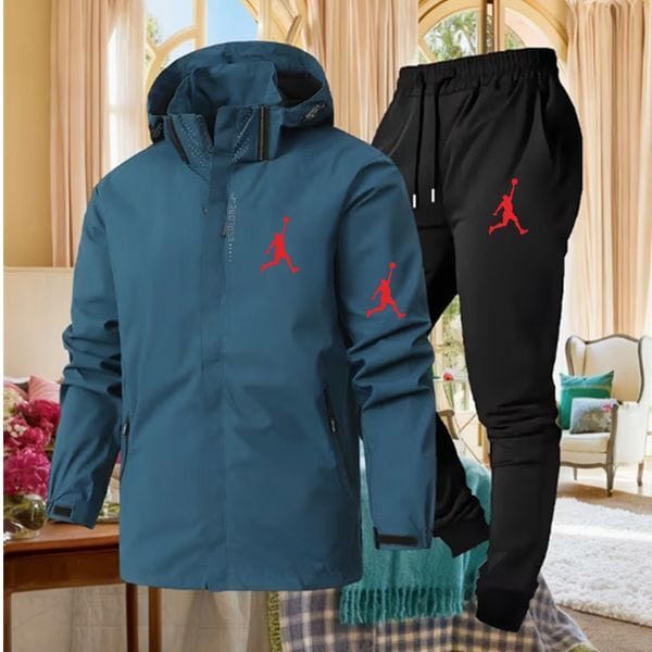 Color: Dark blue - Size: M - Adult: yes - Man Clothes Tracksuits Brand mens hoodies Suit spring Autumn Long Sleeved Two-piece Set Fall Tracksuit Jogging Jackets pants sportswear hooded
