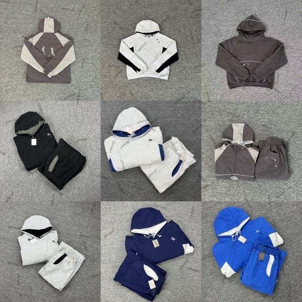 Color: Hoodie-2003 - Size: XL - Mens tracksuits mertra tracksuits patchwork embroidered High Street Loose mens and womens hooded sweatshirt