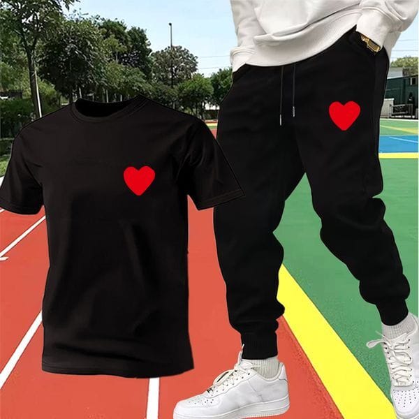 Color: Black - Size: 2XL - Adult: yes - designer Mens Tracksuits Green Sets Jogger Sweatshirts mens pants Suit Men Women Short Pants T-shirt Pullover Man Casual Pants
