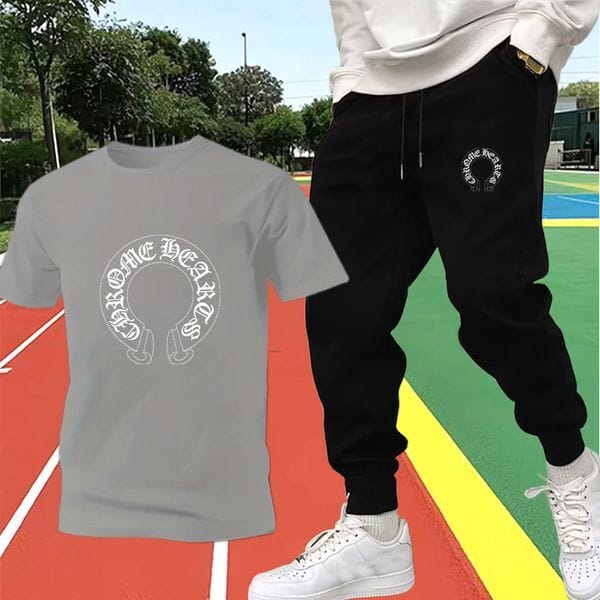 Color: Black - Size: M - Adult: yes - Fashion Men's T Shirts Summer Men Pants Sets Letter Printed Printing Tees Tops and Short Pants Tracksuit Set Casual Running Jogging Sportswear Sweat Suits M-2XL
