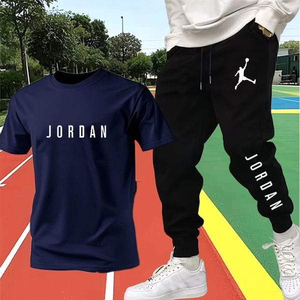 Color: Indigo - Size: XL - Adult: yes - designer Mens Tracksuits Sets Jogger Sweatshirts Sports Jogging Suits man tracksuits Two Piece Set T Shirt Summer Printed Short Sleeve Pants