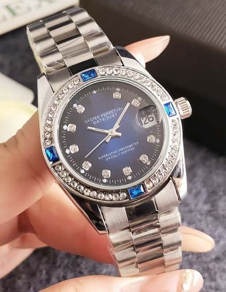 Color: Yellow - Zircon Starlight Accompanies Me - Women's High-end Waterproof Watch, Automatic Date, Elegant Moments