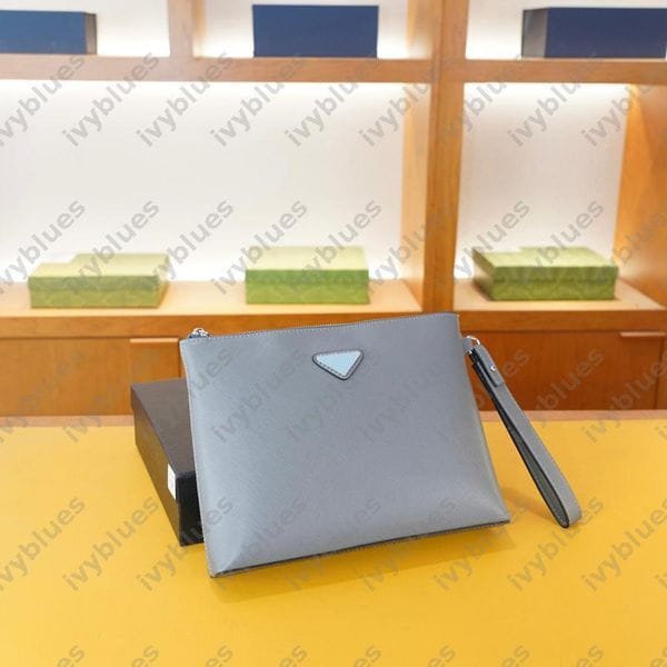 Color: Black - Fashionable Mens Simple Exquisite Business Style Briefcase Classic Triangular Letters High Quality And Versatile Handbag For Men