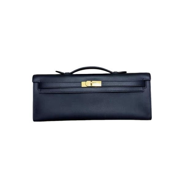 Color: Black - Simple and stylish palm-patterned long-handled handbag, retro evening bag for women, solid color clutch, long wallet KL0102