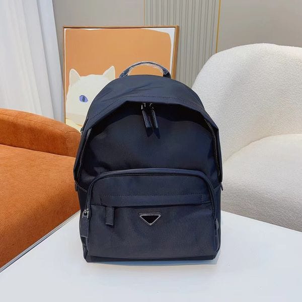 Nylon Backpack Women Mens Designer Bags Shoulders Bag Classic Triangle Solid Backpacks Satchel Womens Schoolbag Hiking Pack