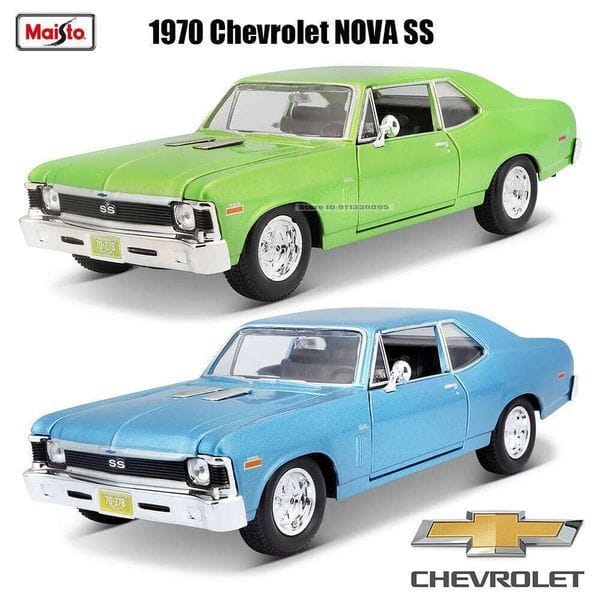 Color: Orange - Maisto 1:24 1970 Chevrolet NOVA SS alloy car die-casting static precision model collection gift toy tide play Y260130
