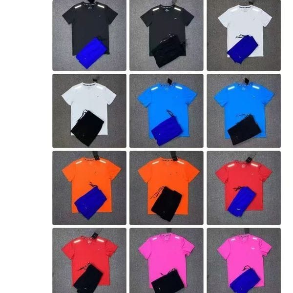Color: T shirt2 - Size: 3XL - Adult: yes - AA new mens tracksuits tech set designer tracksuit shirts shorts two-piece mens fitness suit print quick drying t-shirt jogg Asian size