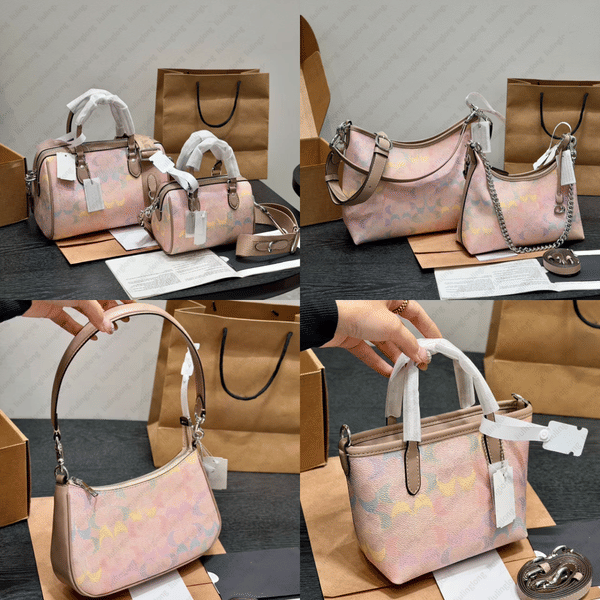 Color: Color5 - rowan crossbody bag in rainbow signature canvas 2026 new designer bag city tote bag crossbody bag women bags for women luxury shoulder bags