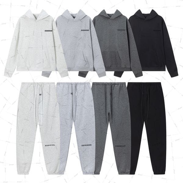Color: Beige-2104 - Size: S - Mens designer tracksuits classic season 8 sport suit printed fleece baggy pants casual hoodie set