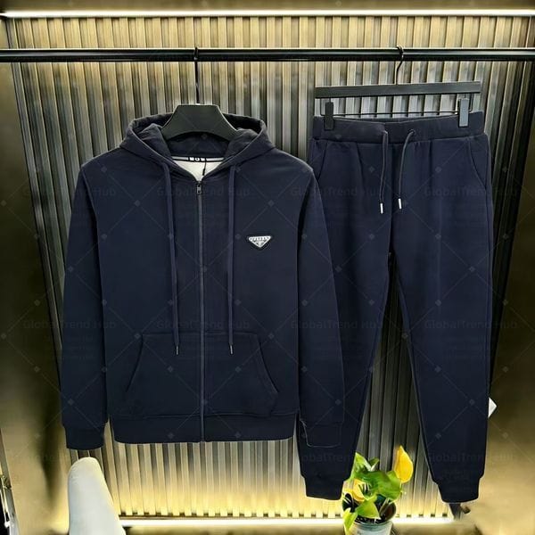 Color: Unbranded T-shirt - Size: XS - Adult: yes - Mens TracksuitsLuxury Designer Style Men's 2Pcs Tracksuit Loose Fit Hoodie + Tapered Pants Set with Metal Emblem Streetwear