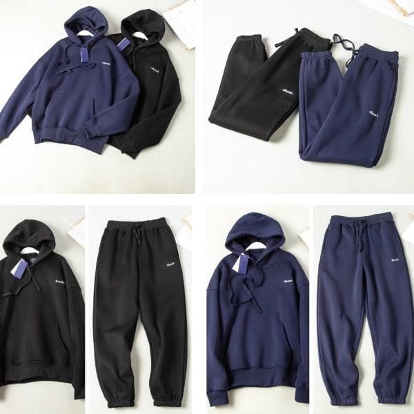 Color: Navy blue - Size: L - Bronson Reverse Weave Jogger Pants Thick Mens Sweatpants For Running Gym Workout
