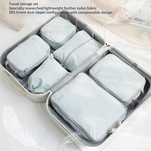 Color: Yanluan Grey - Travel storage bag luggage clothing sorting underwear toiletries makeup bag shoes waterproof and compressible packaging bag