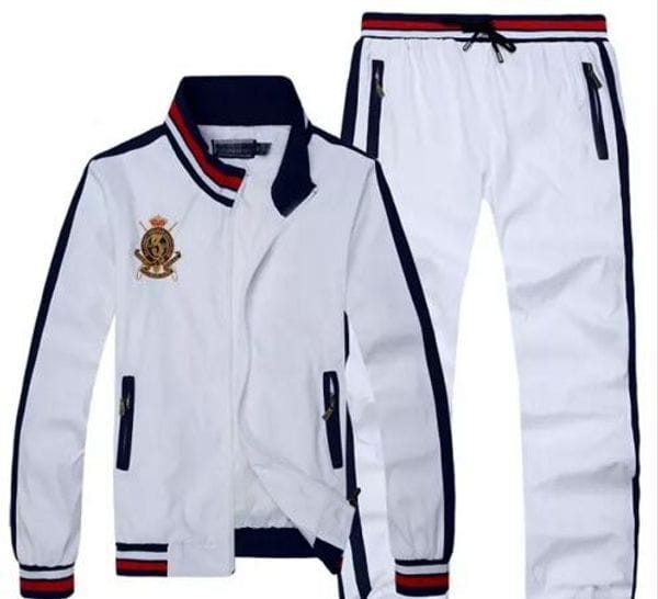 Color: White - Size: L - wholesale hot sell men039 s hoodies and sweatshirts sportswear man polo jacket pants jogging suits sweat suits men039 s tracksuits