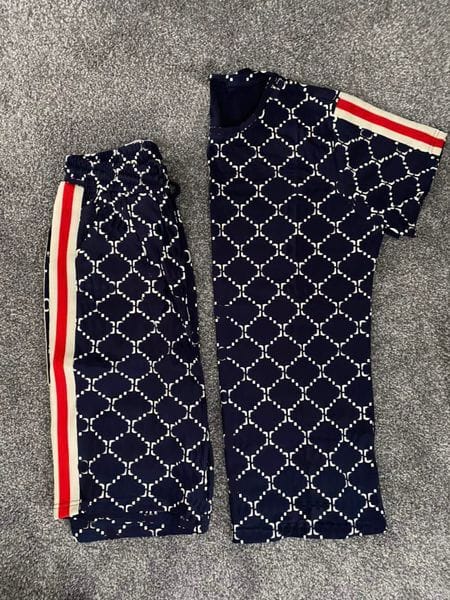 Color: Purple - Size: XL - Mens Fashion Summer Suits Casual Tracksuits Classic Letter Pattern Print Men's Short Sleeve & Shorts Men Tops Boys Tees 4 Colors Clothing