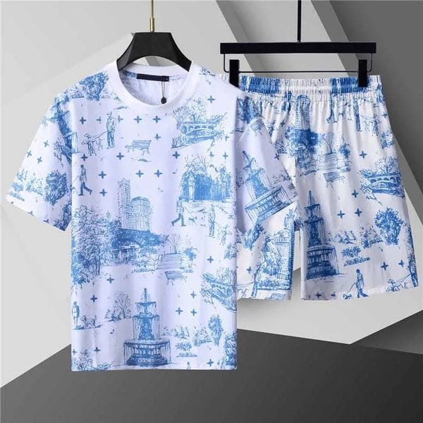 Color: Black - Size: M - Mens Beach Designers Tracksuits Summer Suits 2024 Fashion T Shirt Seaside Holiday Shirts Shorts Sets Man S 2025 Luxury Set Outfits Sportswears