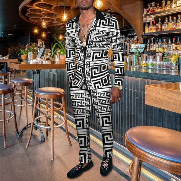 Color: TTA26-54 - Size: S - Men's Tracksuits Spring Autumn Casual Suits Long Sleeve Shirt Pants 2 Piece Set Vintage Harajuku Print Men's Clothing Trendy StreetwearM