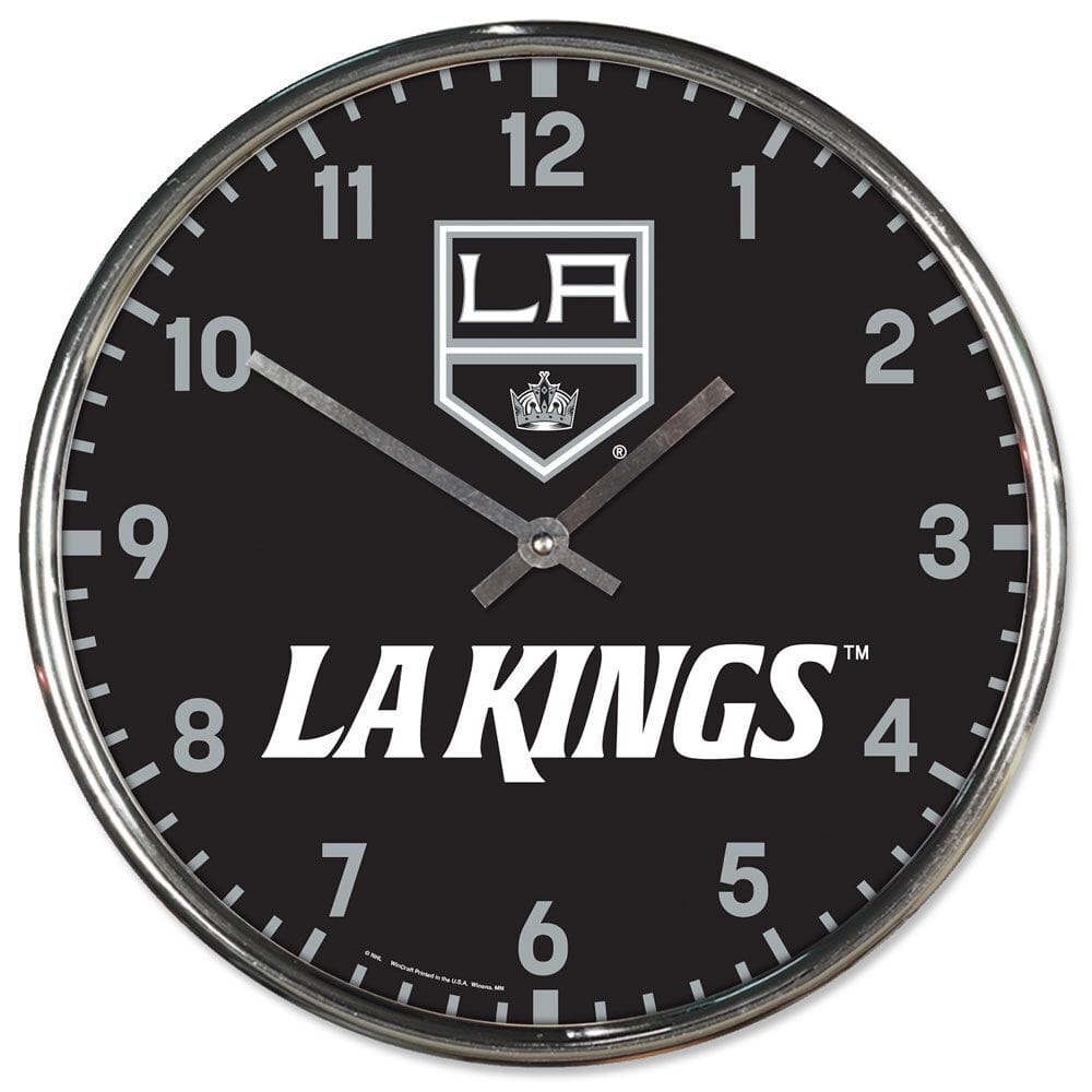 Los Angeles Kings Clock Round Wall Style Chrome