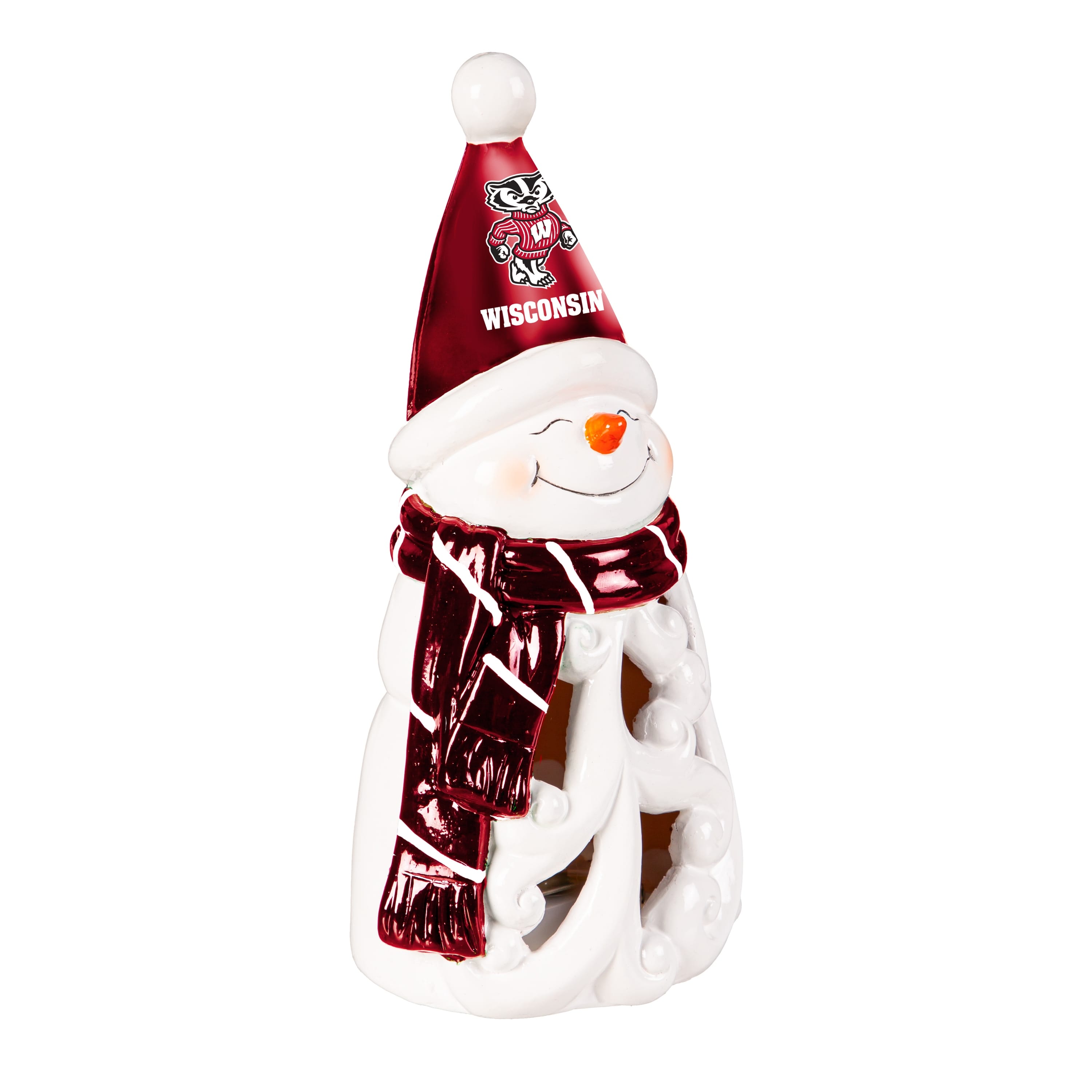 Wisconsin Badgers Statue 8 Inch LED Snowman