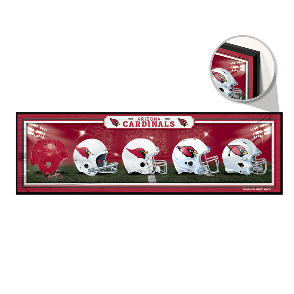 Arizona Cardinals Sign 9×30 Wood Helmets Design