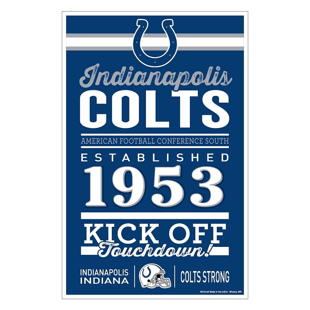 Indianapolis Colts Sign 11×17 Wood Established Design