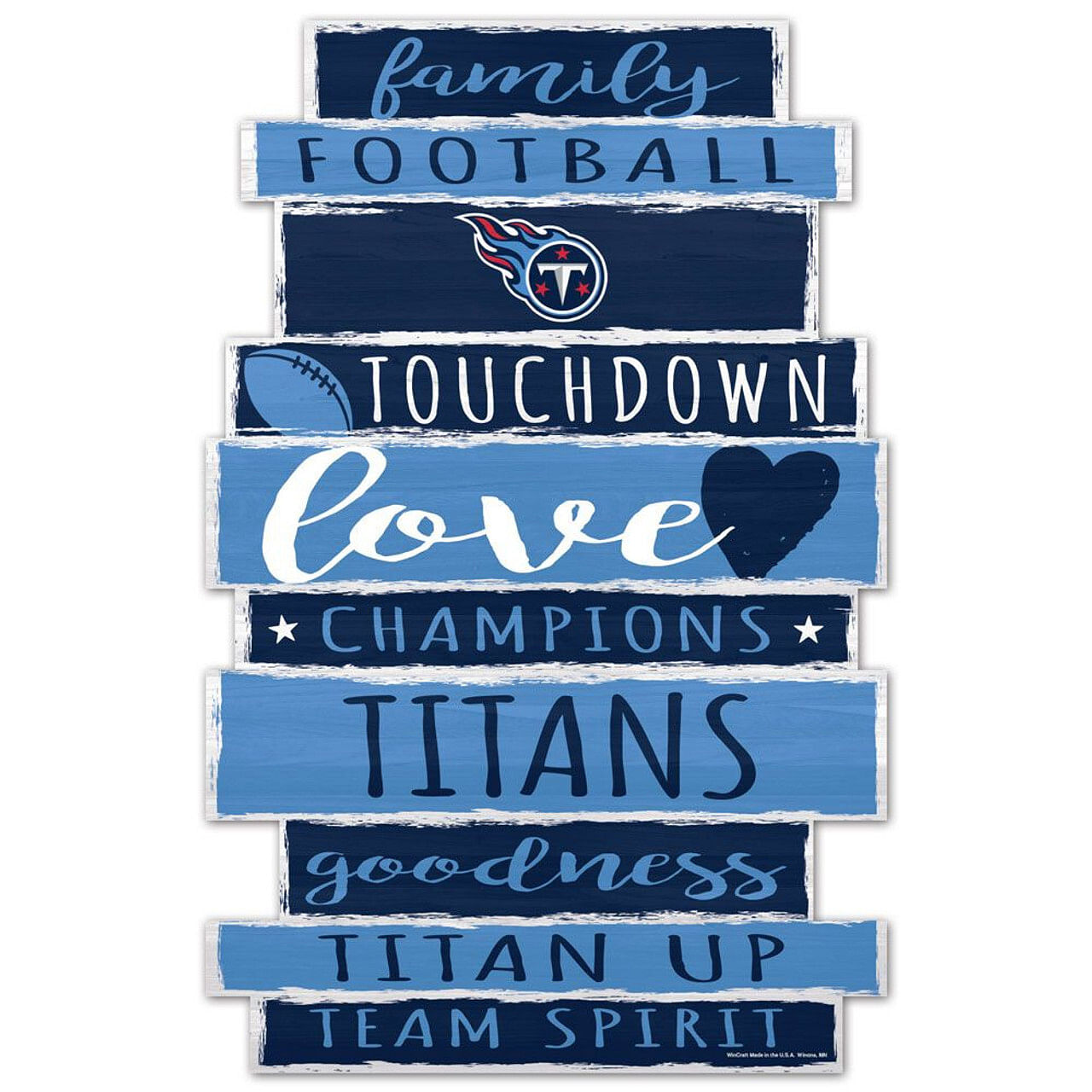 Tennessee Titans Sign 11×17 Wood Family Word Design