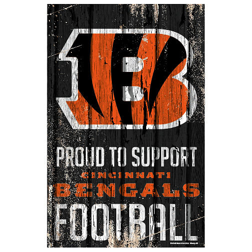 Cincinnati Bengals Sign 11×17 Wood Proud to Support Design